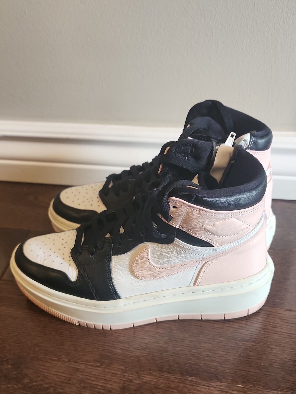 Air Jordan Pink Black Platform Sneakers Size 7